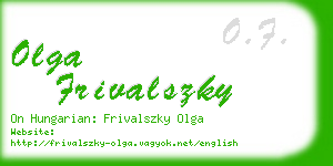 olga frivalszky business card